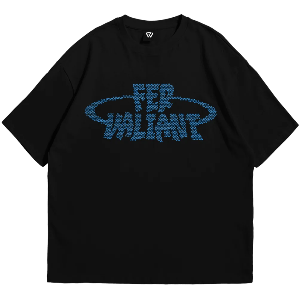 Elipse Rhinestone Blue Oversize Tee