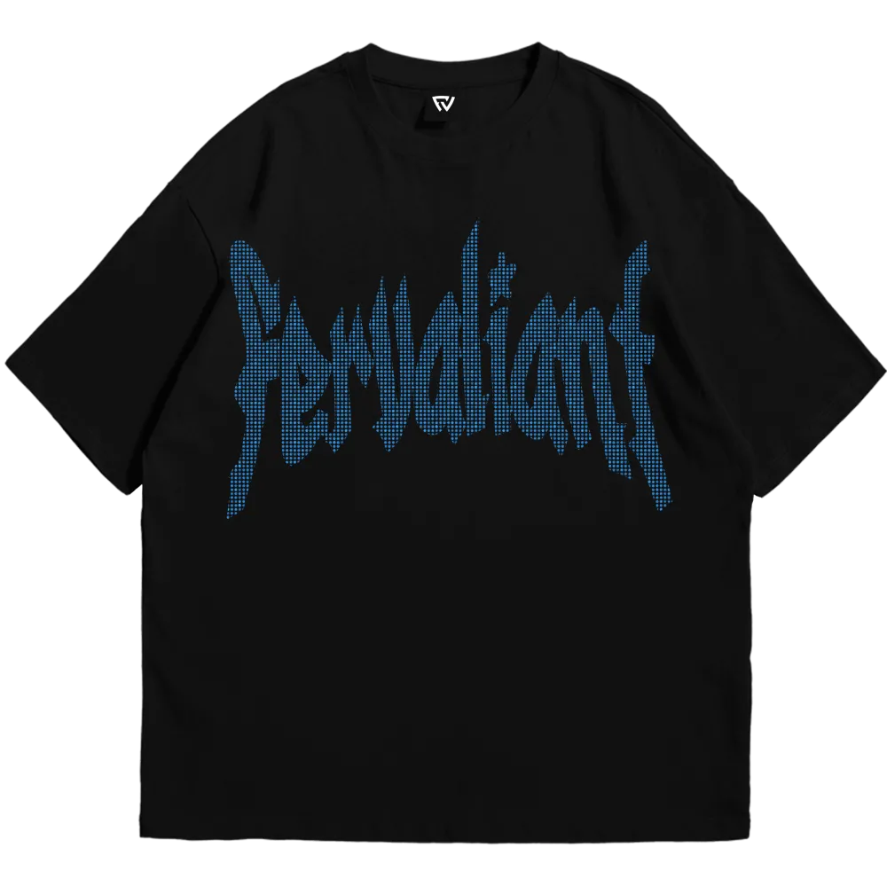 Star Rhinestone Blue Oversize Tee 