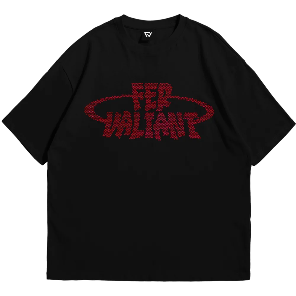 Elipse Rhinestone Red Oversize Tee 