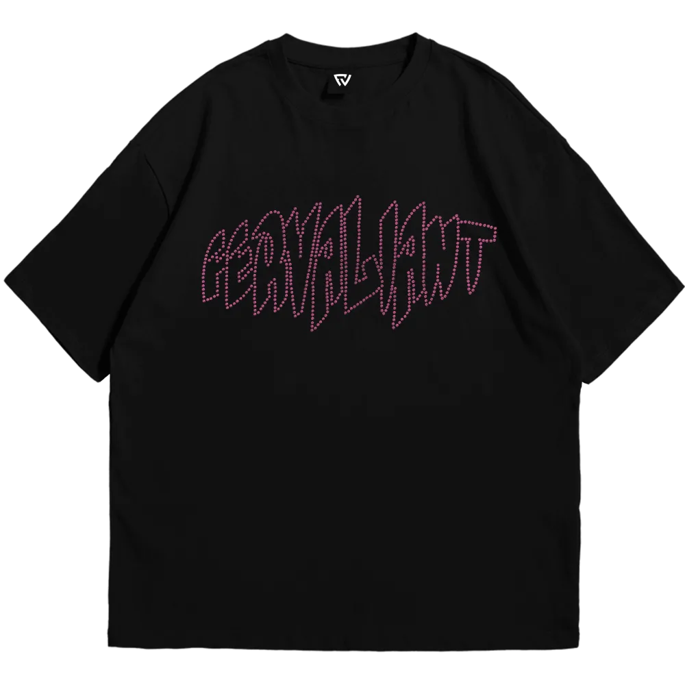 Pyramid Rhinestone Pink Oversize Tee Pyramid Rhinestone Pink Oversize Tee