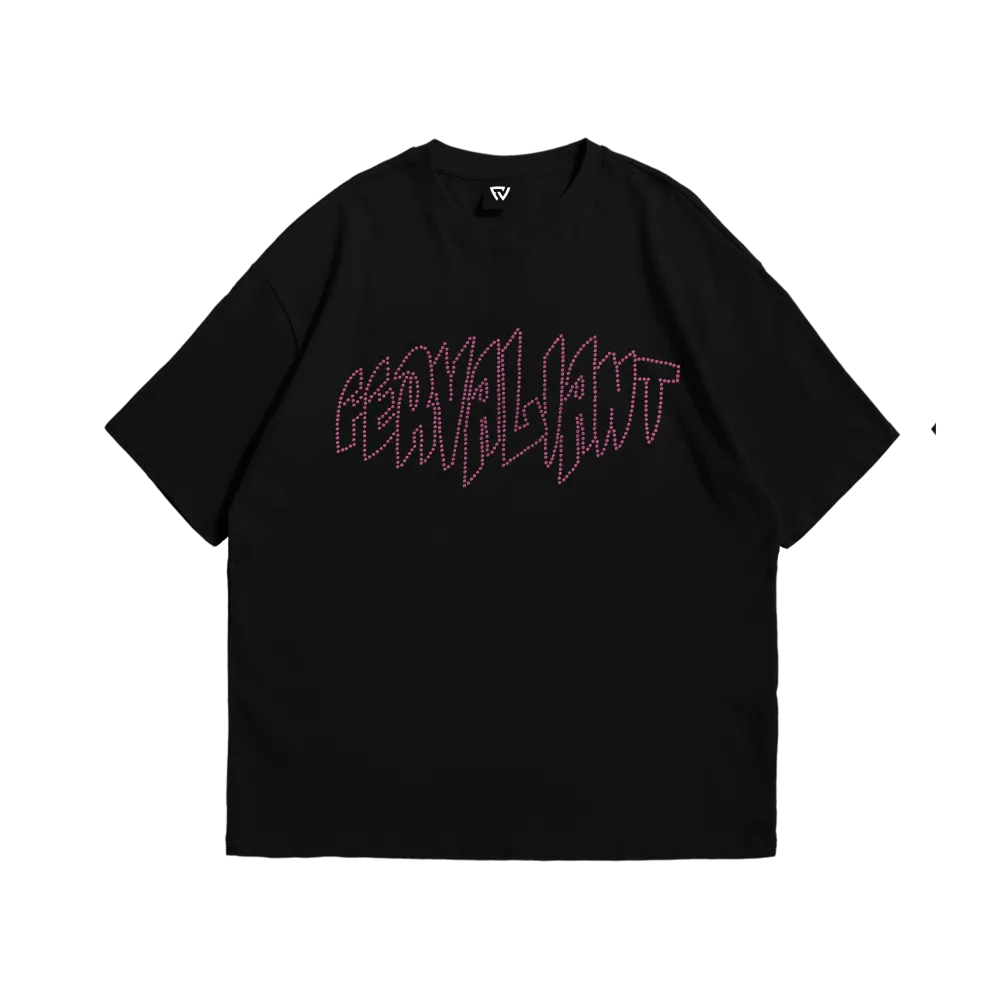 Pyramid Rhinestone Pink Oversize Tee Pyramid Rhinestone Pink Oversize Tee