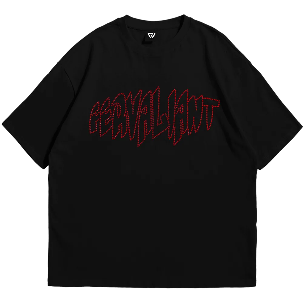 Pyramid  Rhinestone Red Oversize Tee 