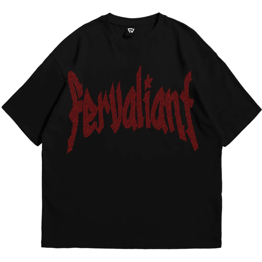 Star Rhinestone Red Oversize Tee 