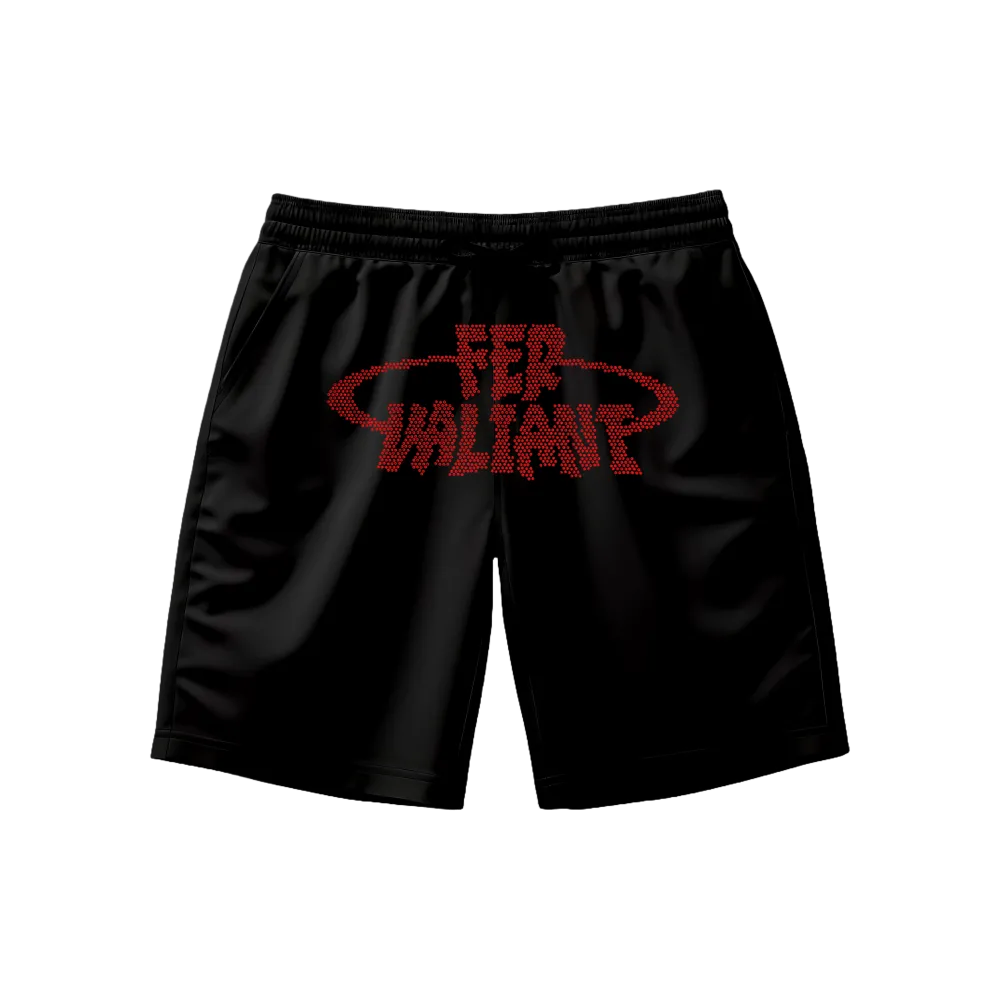 Elipse Rhinestone Red Unisex Şort Siyah Elipse Rhinestone Red Unisex Şort Siyah