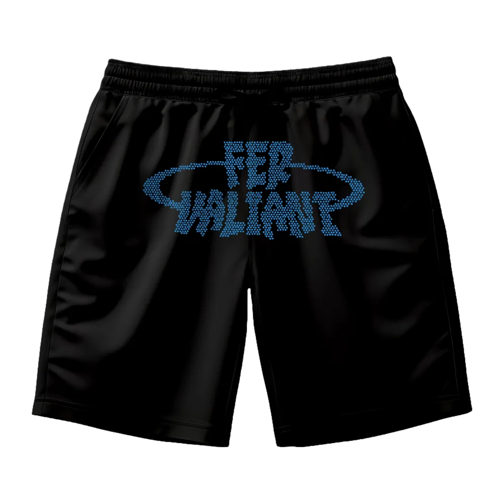 Elipse Rhinestone Blue Unisex Şort Siyah