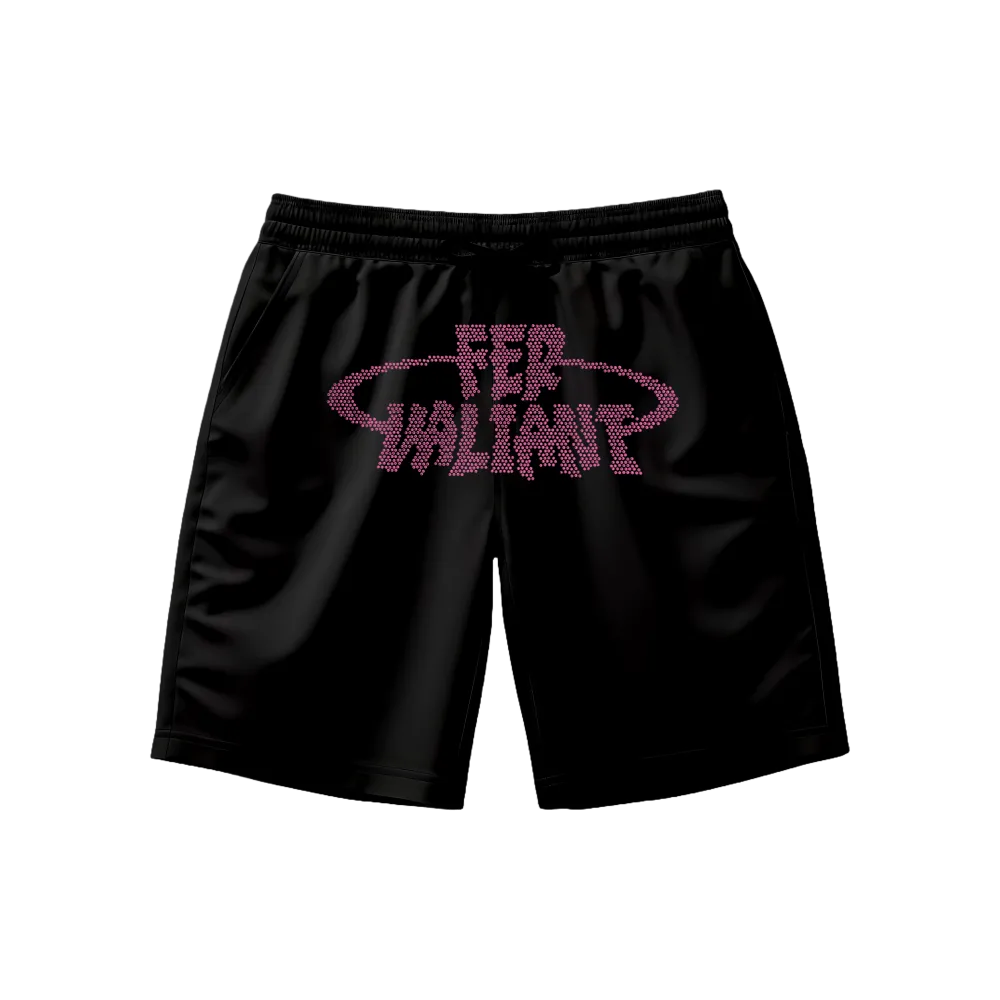 Elipse Rhinestone Pink Unisex Şort Siyah Elipse Rhinestone Pink Unisex Şort Siyah
