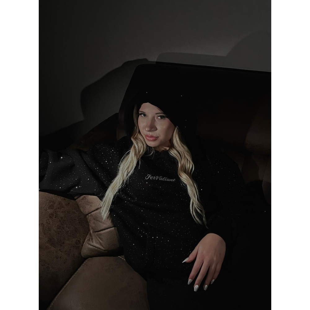 Simli Kapüşonlu Sweatshirt