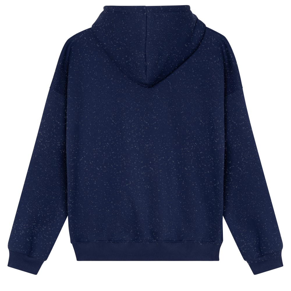 Simli Kapüşonlu Sweatshirt İndigo