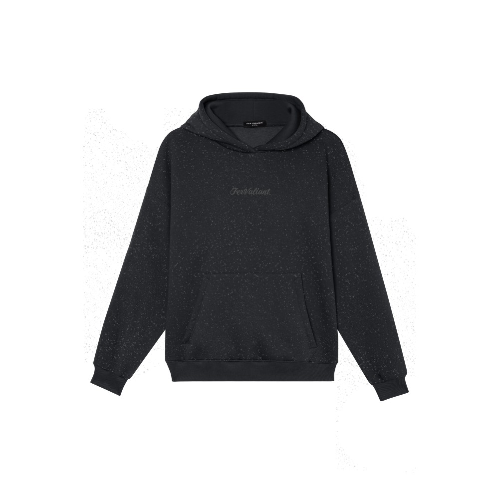 Simli Kapüşonlu Sweatshirt Füme