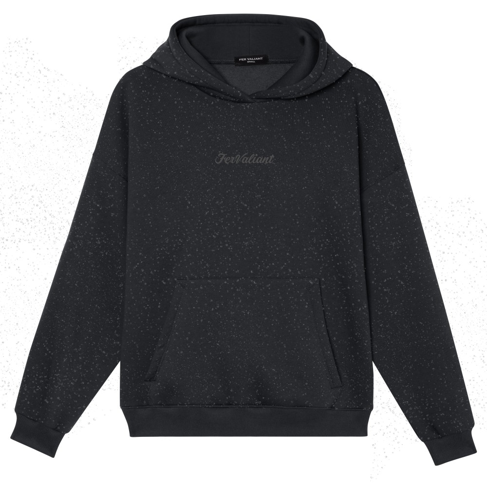 Simli Kapüşonlu Sweatshirt Füme