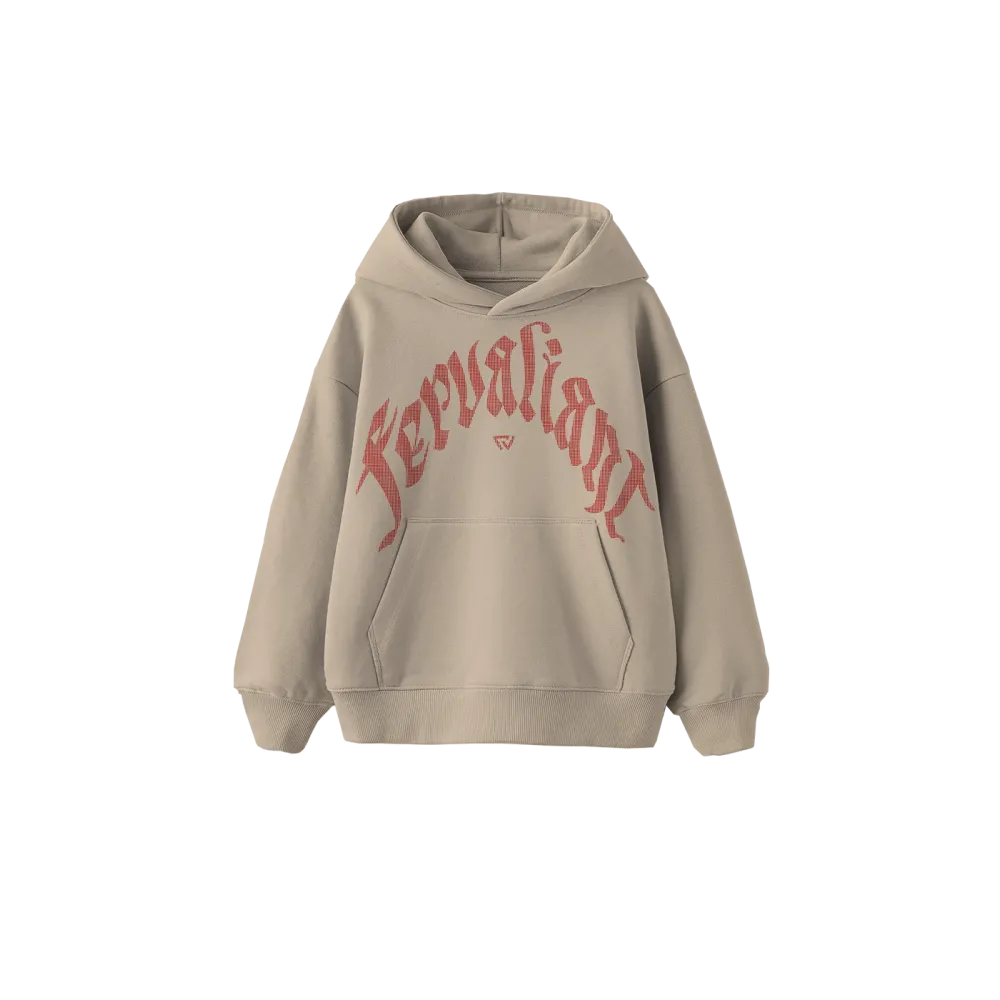 Red Curved Rhinestone Hoodie Bej Red Curved Rhinestone Hoodie Bej
