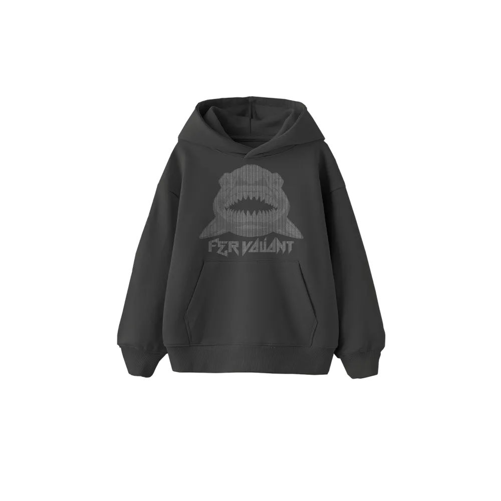 Shark Rhinestone Oversize Hoodie Füme Shark Rhinestone Oversize Hoodie Füme