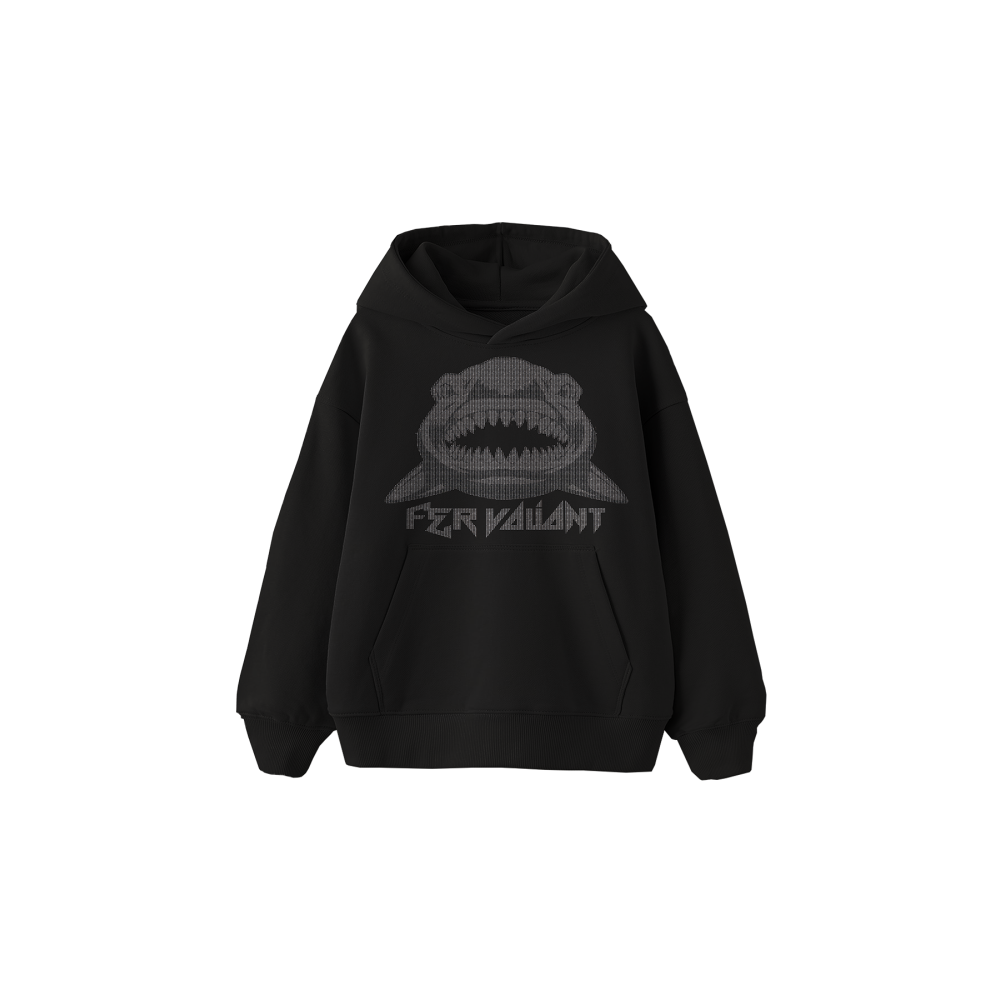 Shark Rhinestone Hoodie Siyah Shark Rhinestone Hoodie Siyah