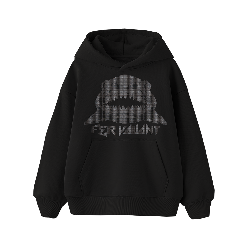 Shark Rhinestone Oversize Hoodie Siyah Shark Rhinestone Oversize Hoodie Siyah