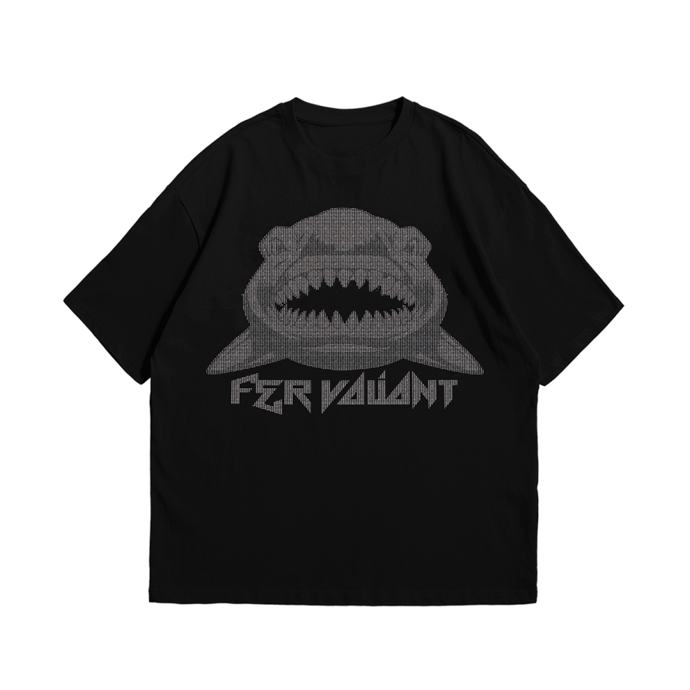 Shark Black Rhinestone Oversize Tee Shark Black Rhinestone Oversize Tee