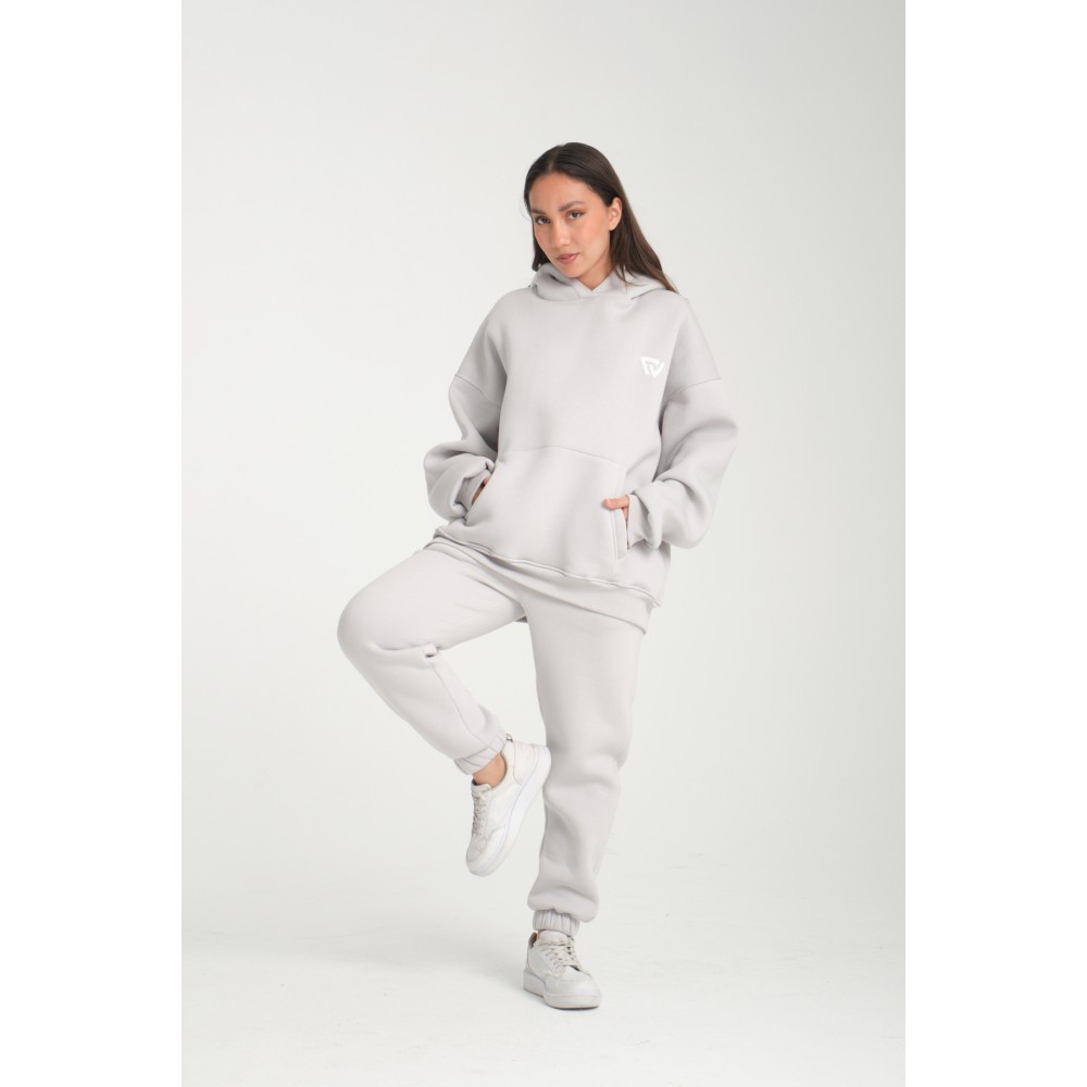 Basic Oversize Kapüşonlu Hoodie Gri Basic Oversize Kapüşonlu Hoodie Gri