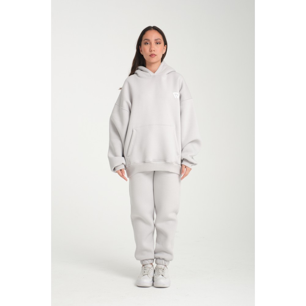 Basic Oversize Kapüşonlu Hoodie Gri Basic Oversize Kapüşonlu Hoodie Gri