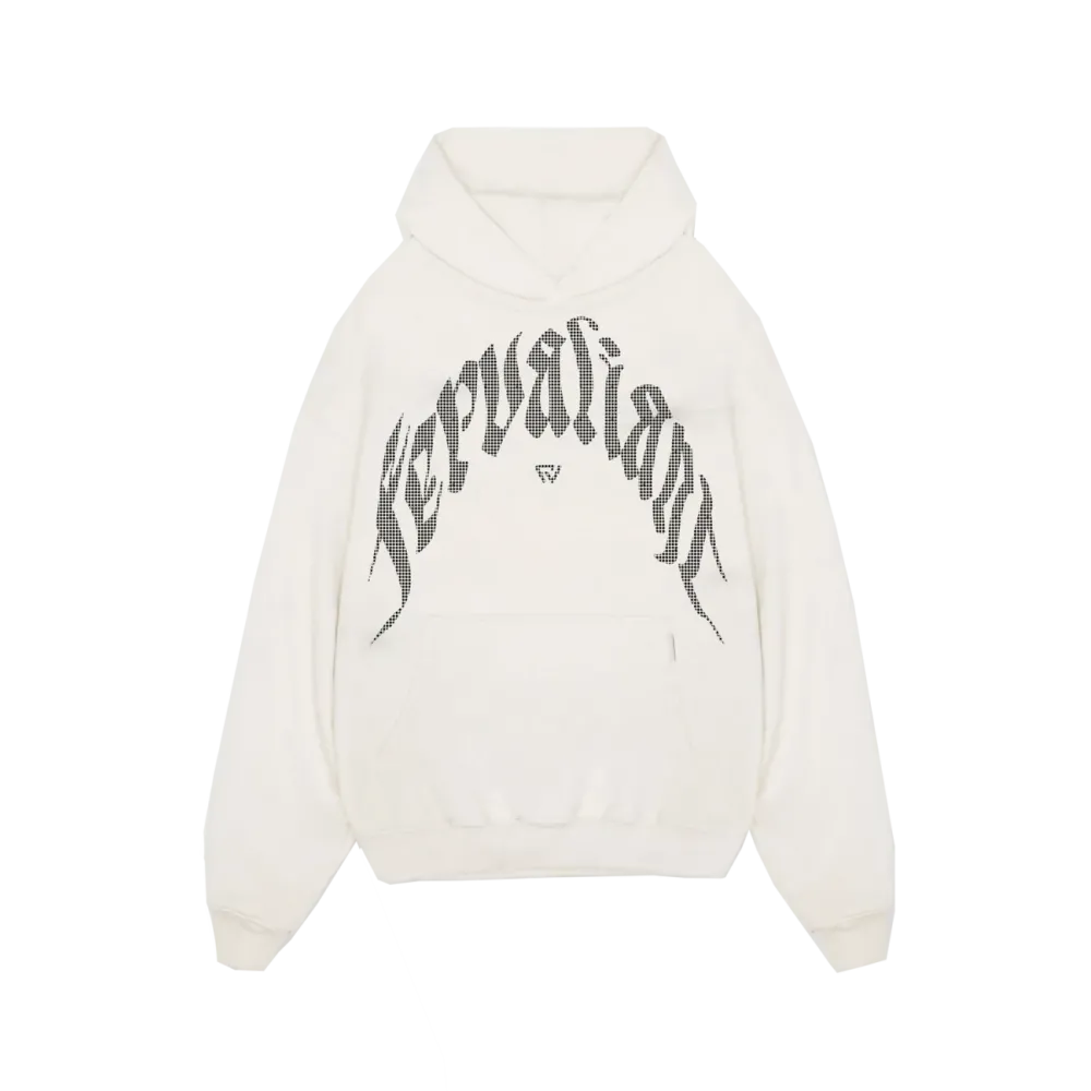 Black Curved Rhinestone Hoodie Beyaz Black Curved Rhinestone Hoodie Beyaz
