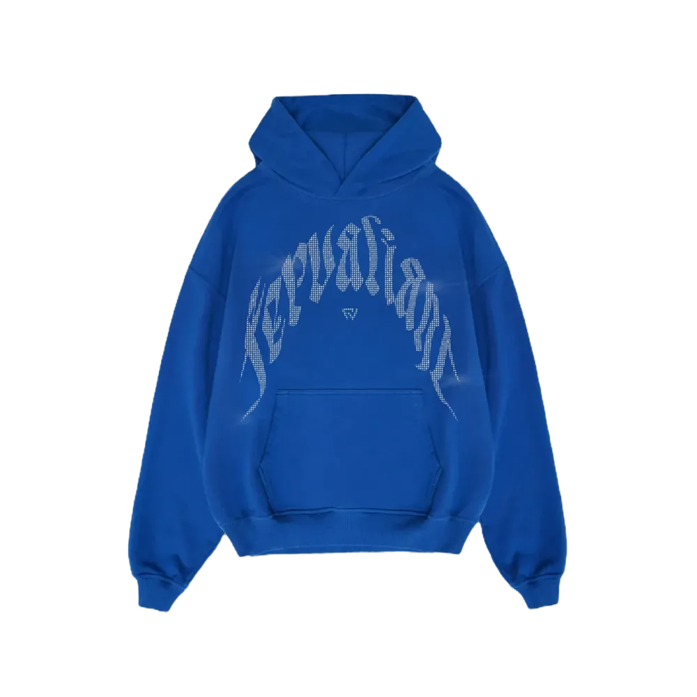 Curved Rhinestone Hoodie Mavi Curved Rhinestone Hoodie Mavi