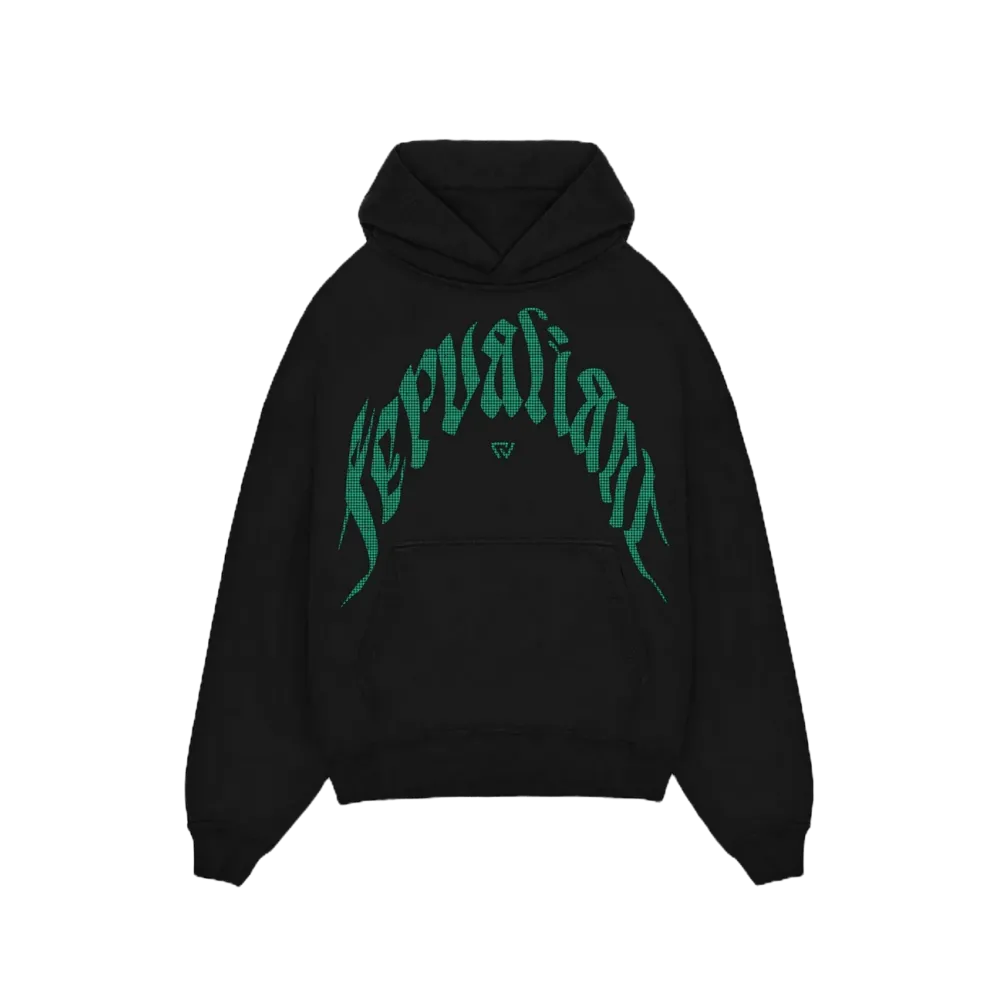 Erinite Curved Rhinestone Hoodie Siyah Erinite Curved Rhinestone Hoodie Siyah
