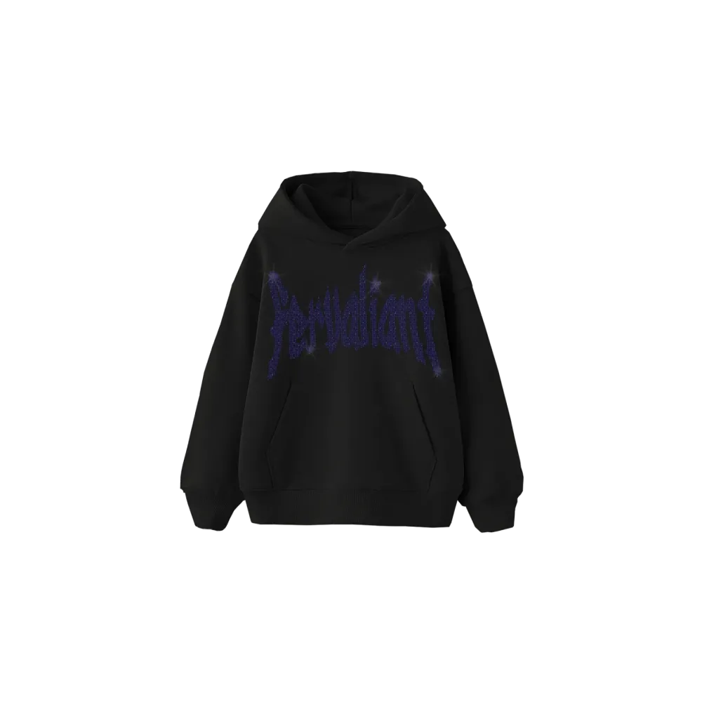 Navy Star Rhinestone Hoodie Siyah Navy Star Rhinestone Hoodie Siyah