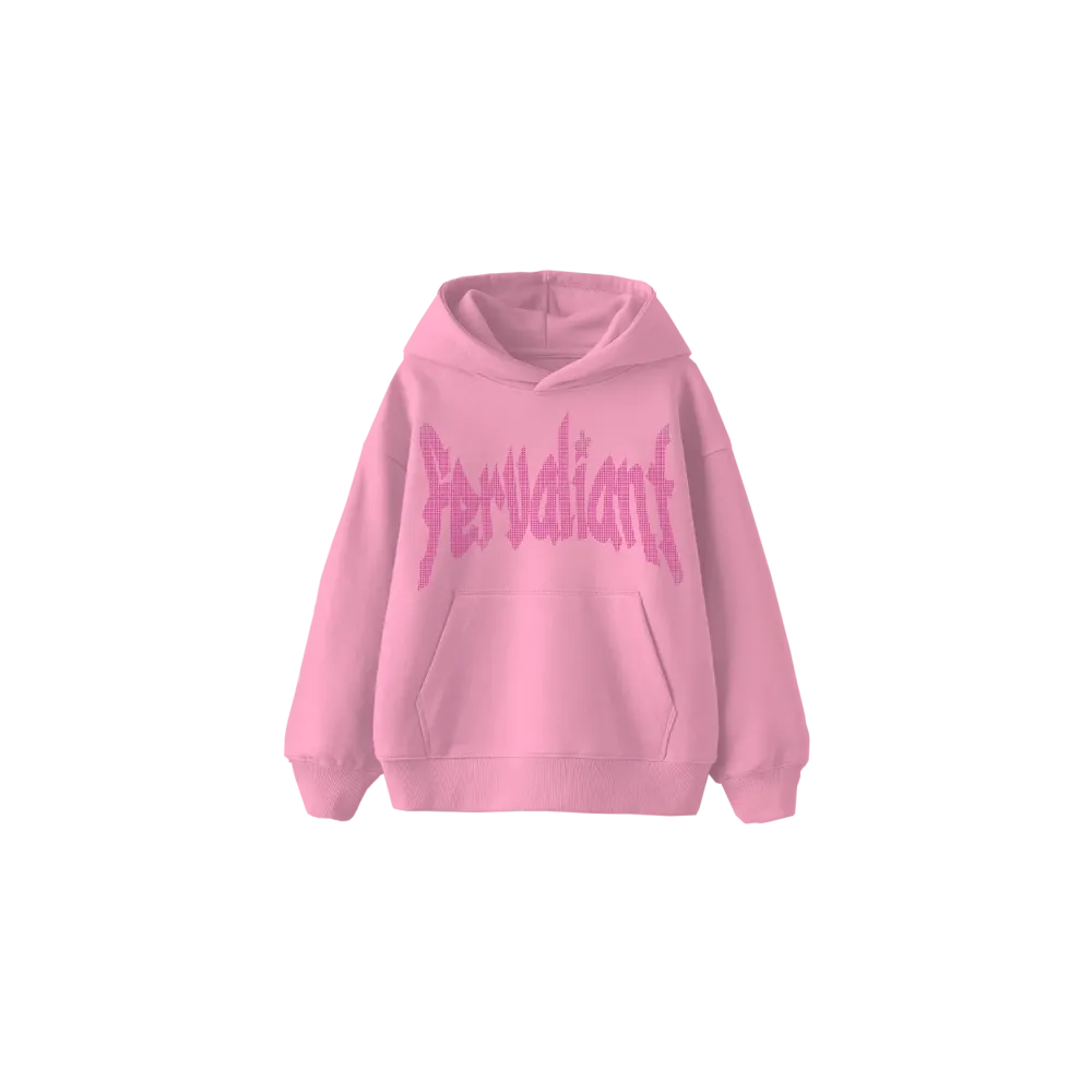 Pink Star Rhinestone Hoodie Pembe Pink Star Rhinestone Hoodie Pembe