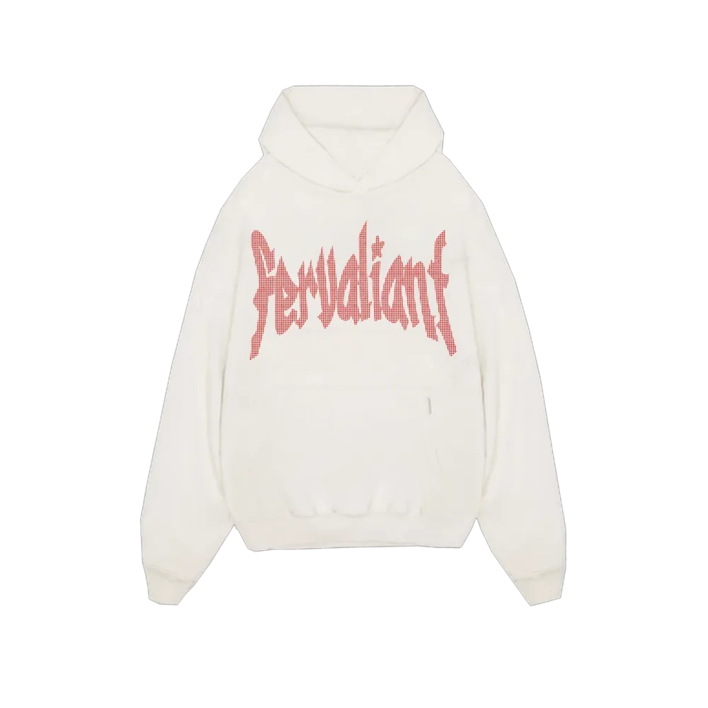 Red Star Rhinestone Hoodie Beyaz Red Star Rhinestone Hoodie Beyaz