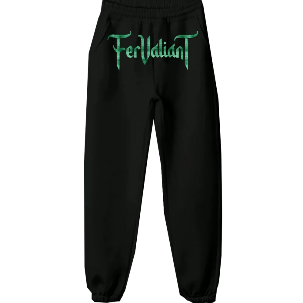 Erinite Black Rhinestone Sweatpants