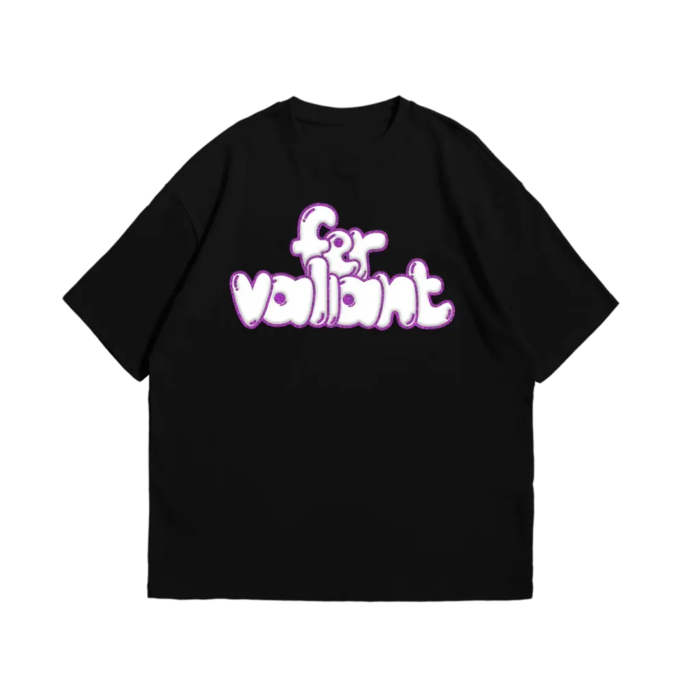 Purple Puff Hologram Oversize Tee Siyah Purple Puff Hologram Oversize Tee Siyah