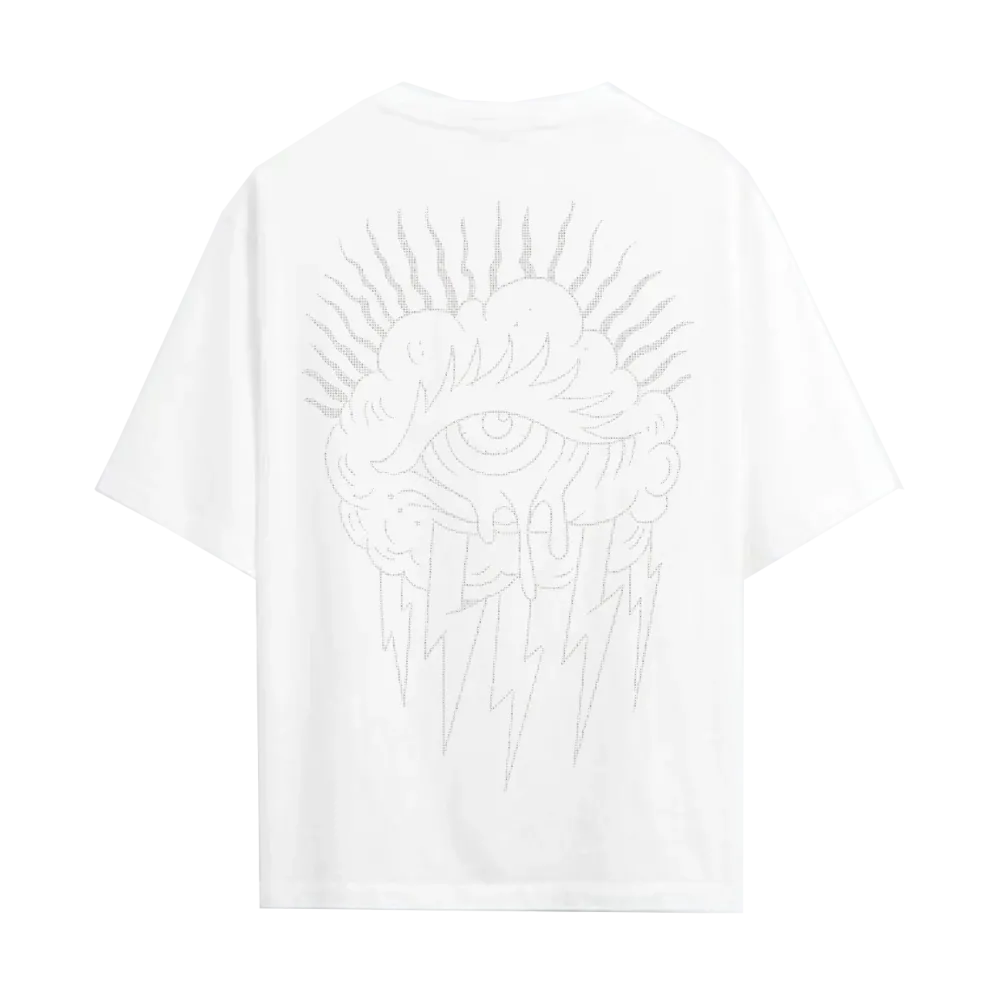 Cloud Eye White Rhinestone Oversize Tee Cloud Eye White Rhinestone Oversize Tee