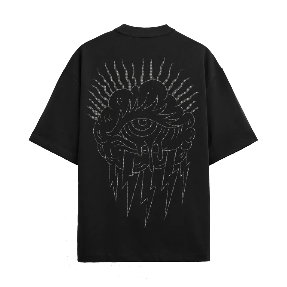 Cloud Eye Black Rhinestone Oversize Tee Cloud Eye Black Rhinestone Oversize Tee