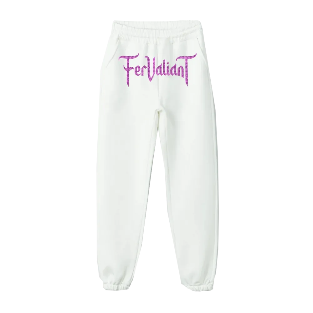 White Pink Rhinestone Sweatpants White Pink Rhinestone Sweatpants