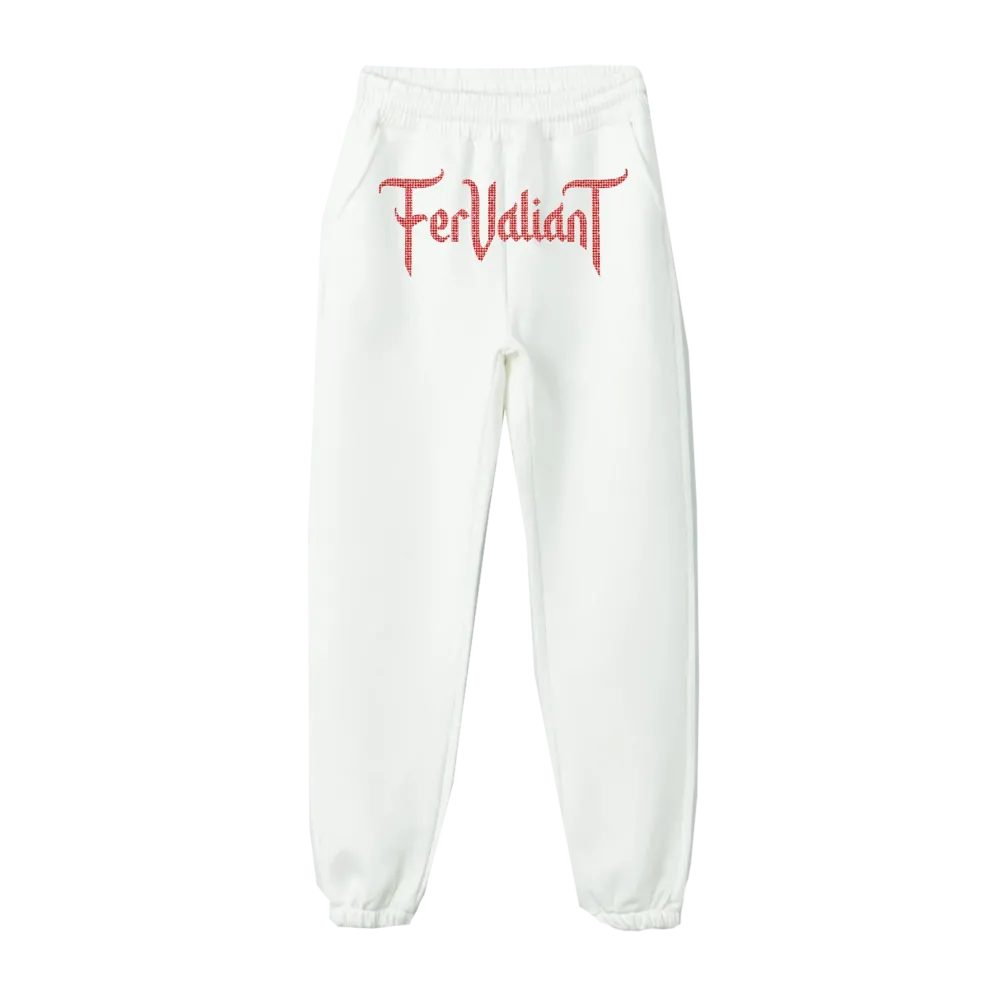 White Red Rhinestone Sweatpants White Red Rhinestone Sweatpants
