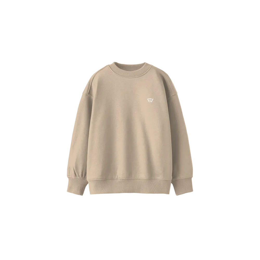 Basic Oversize Bisiklet Yaka Sweatshirt Bej Basic Oversize Bisiklet Yaka Sweatshirt Bej