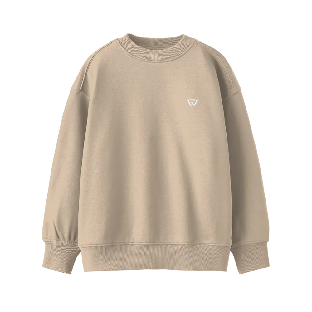 Basic Oversize Bisiklet Yaka Sweatshirt Bej Basic Oversize Bisiklet Yaka Sweatshirt Bej