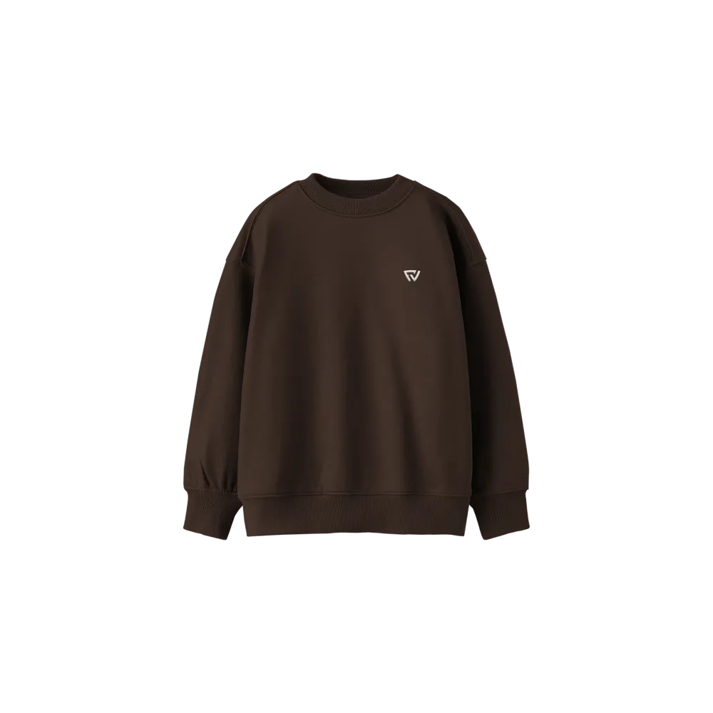 Basic Oversize Bisiklet Yaka Sweatshirt Kahverengi Basic Oversize Bisiklet Yaka Sweatshirt Kahverengi