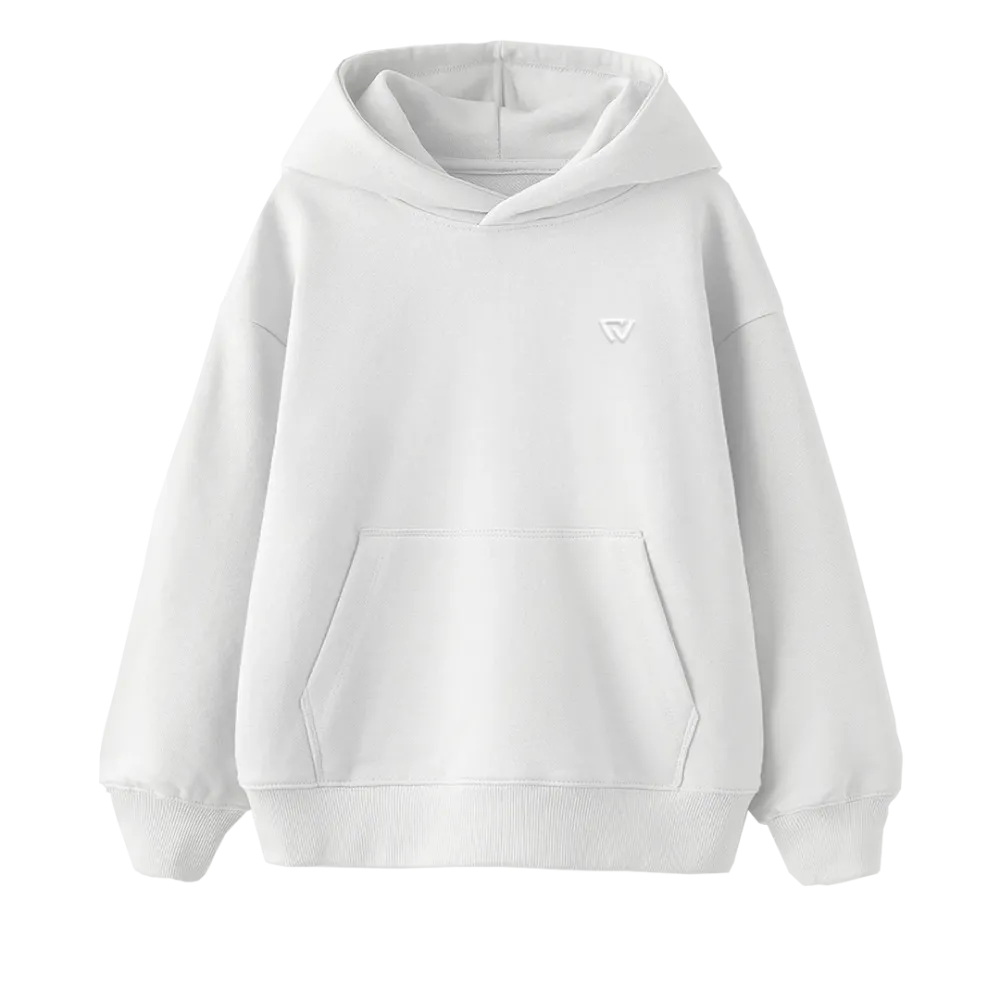 Basic Oversize Kapüşonlu Hoodie Beyaz