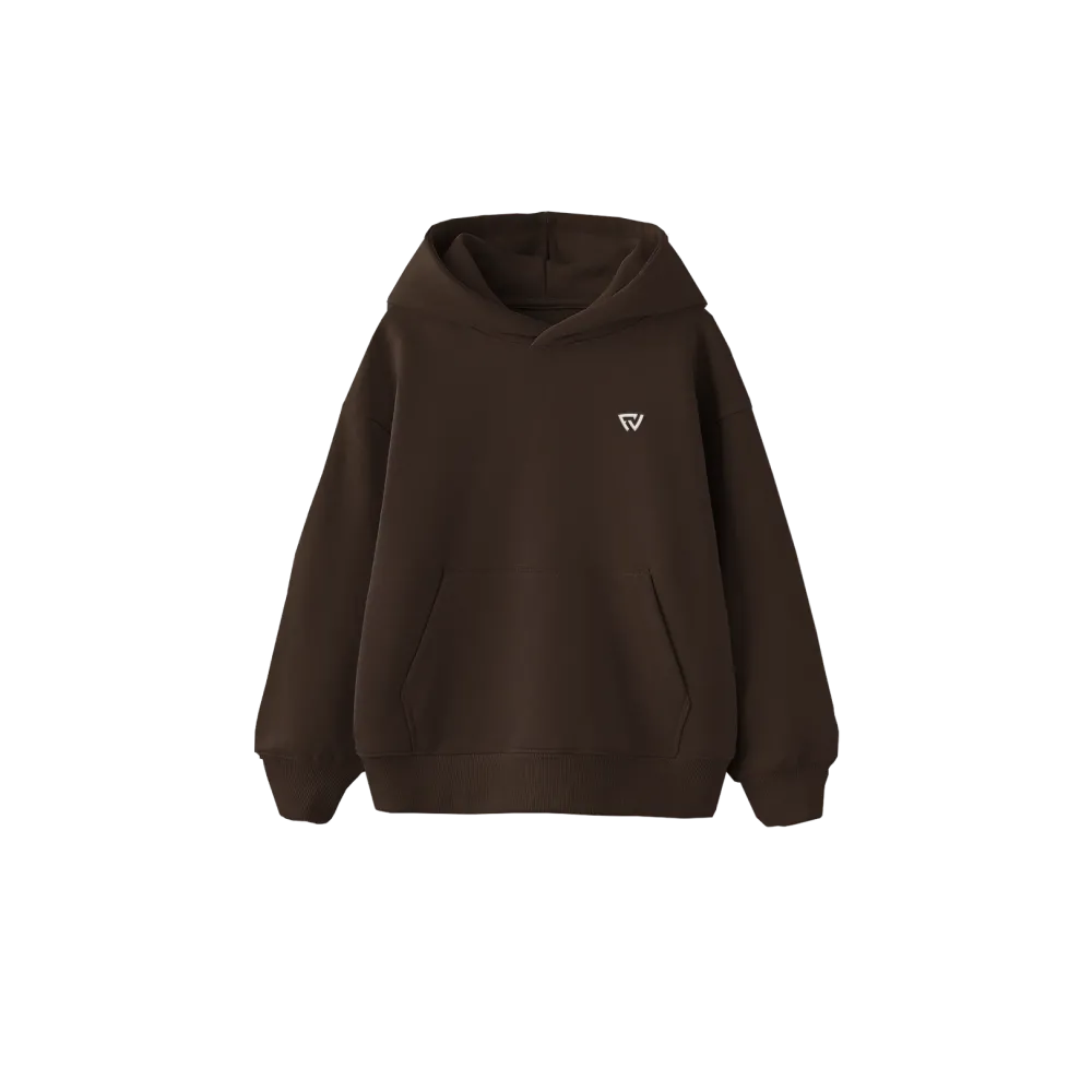 Basic Oversize Kapüşonlu Hoodie Kahverengi Basic Oversize Kapüşonlu Hoodie Kahverengi