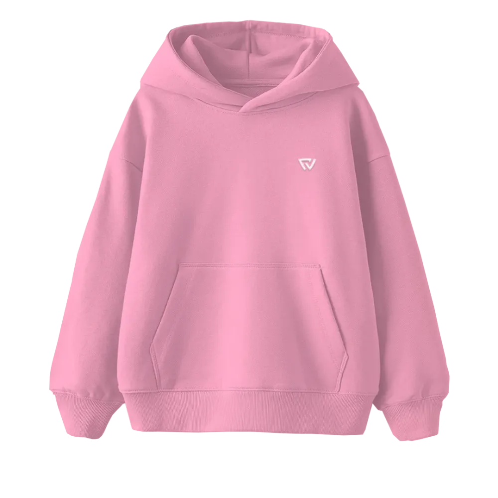 Basic Oversize Kapüşonlu Hoodie Pembe