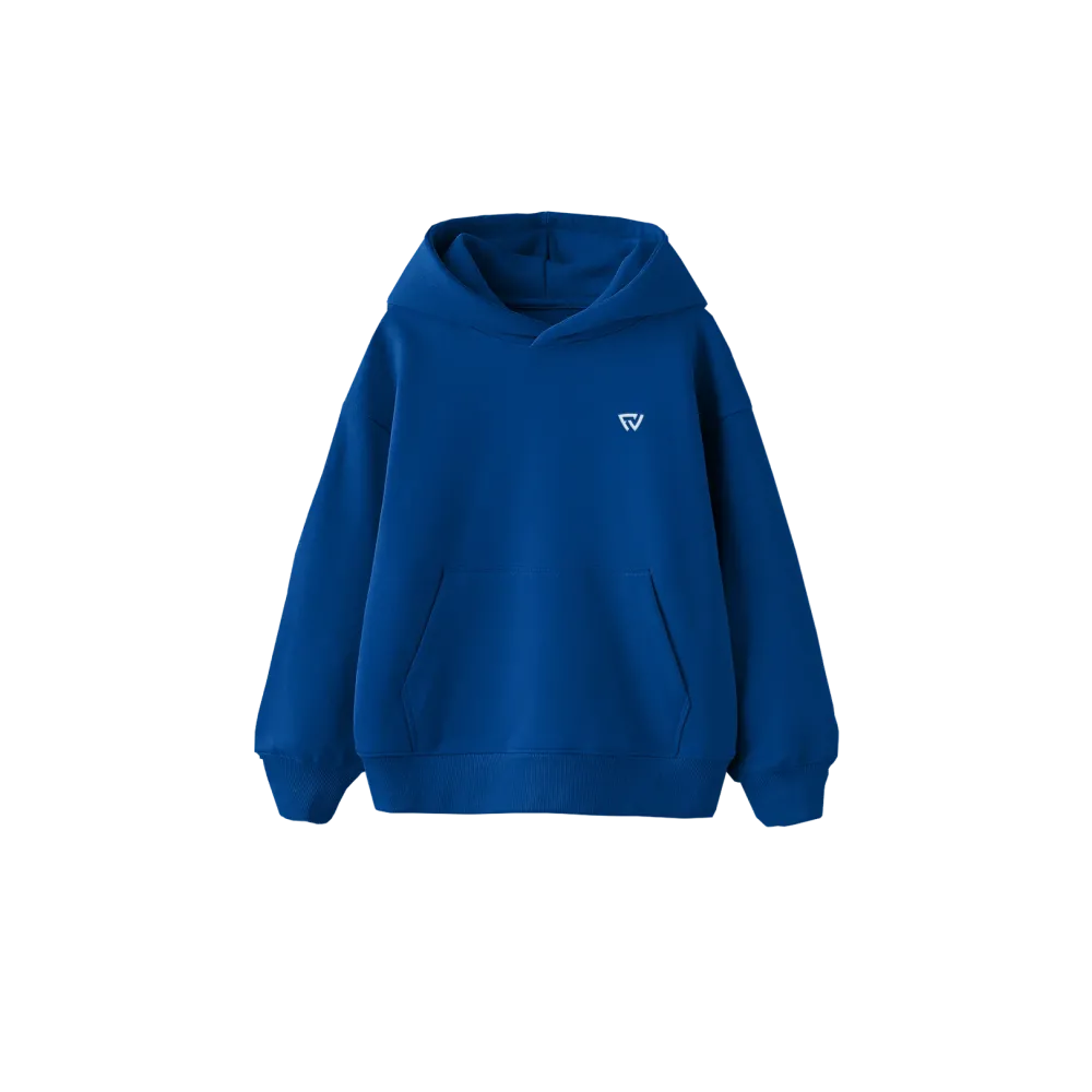Basic Oversize Kapüşonlu Hoodie Saks Mavi Basic Oversize Kapüşonlu Hoodie Saks Mavi
