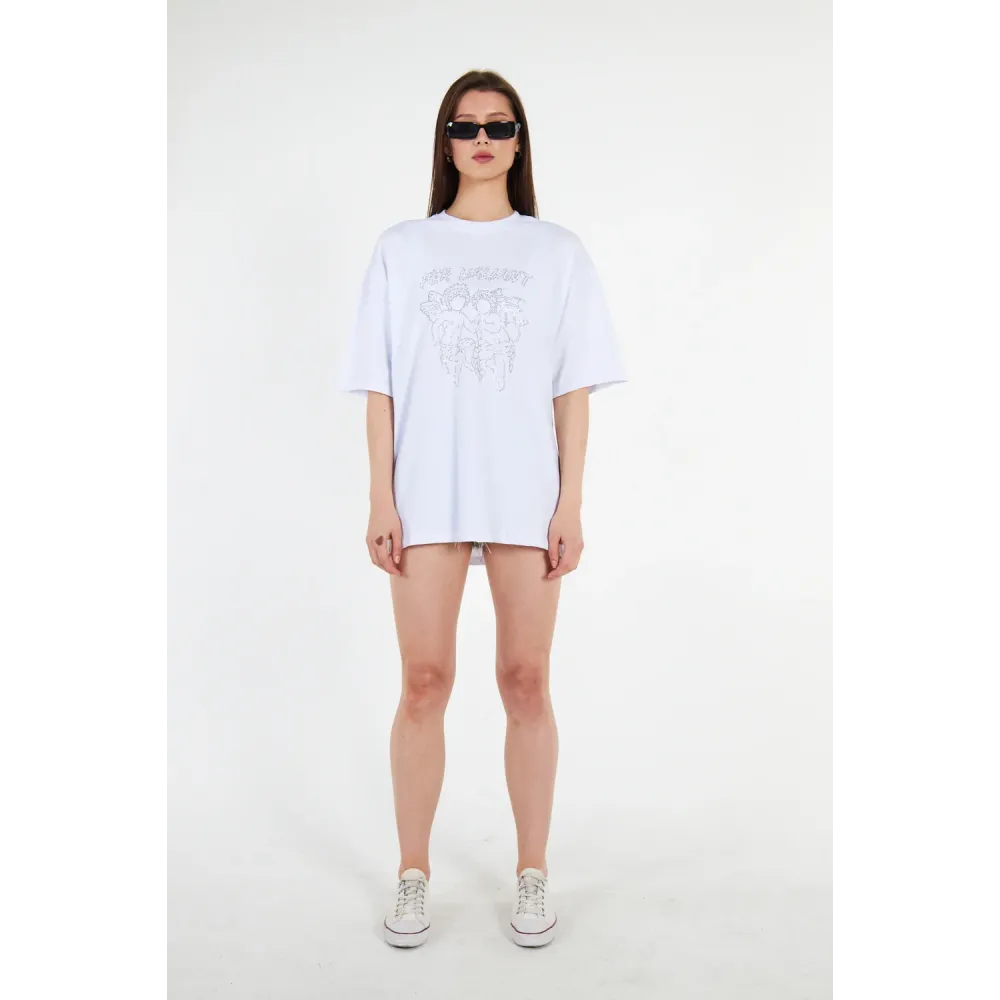Angel White Rhinestone T-shirt Angel White Rhinestone T-shirt