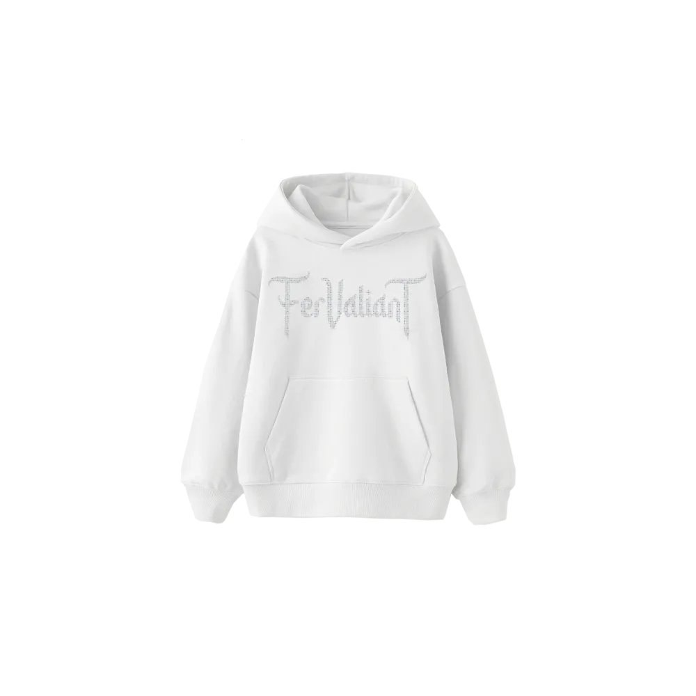 Spider Rhinestone Hoodie Beyaz Spider Rhinestone Hoodie Beyaz