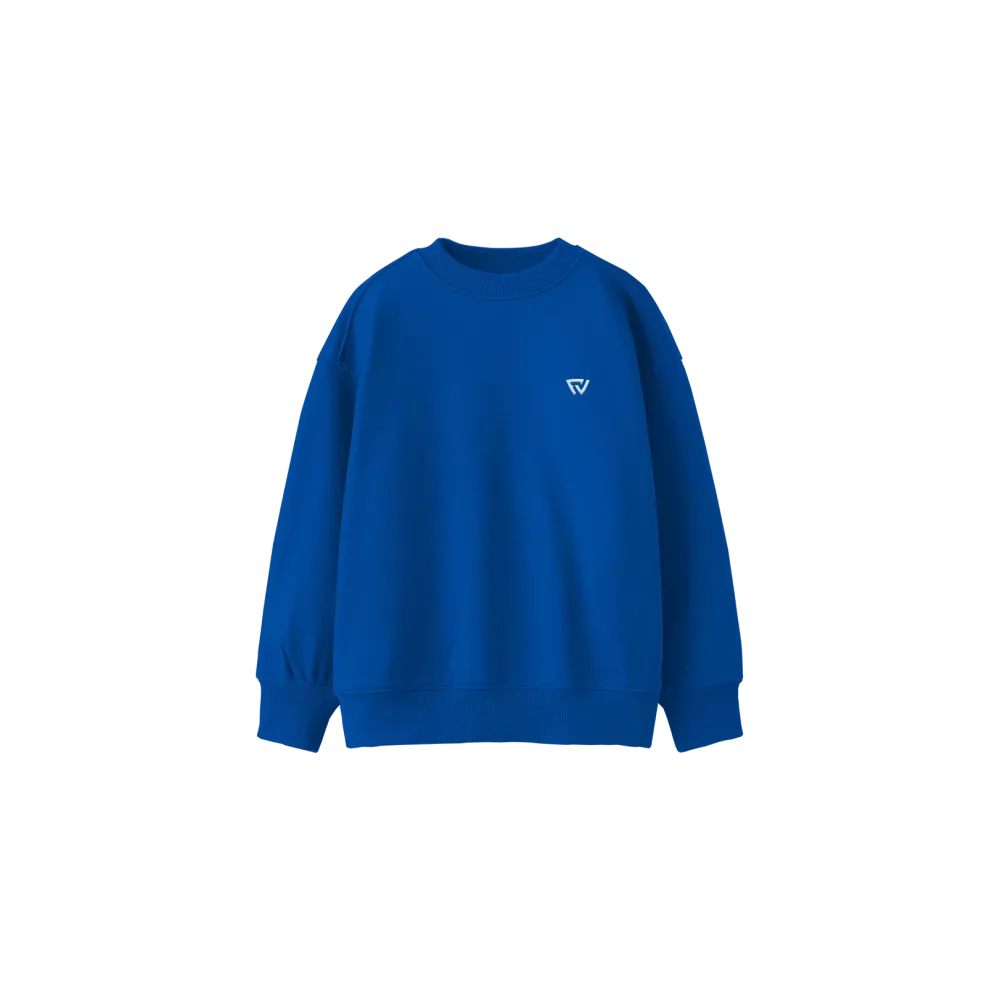 Basic Oversize Bisiklet Yaka Sweatshirt Saks Mavi Basic Oversize Bisiklet Yaka Sweatshirt Saks Mavi