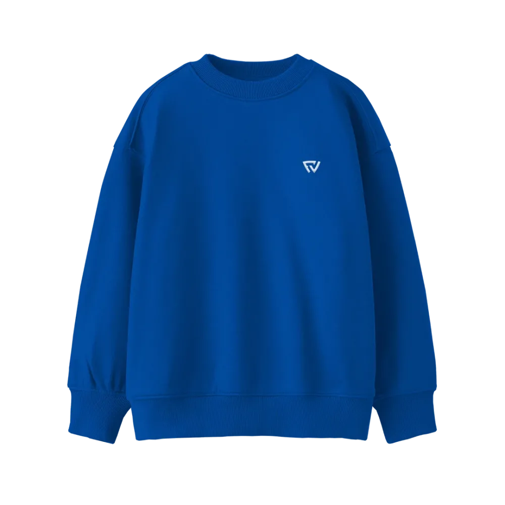 Basic Oversize Bisiklet Yaka Sweatshirt Saks Mavi Basic Oversize Bisiklet Yaka Sweatshirt Saks Mavi