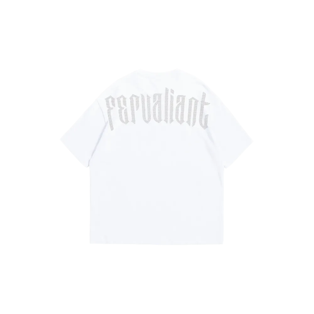 Fer Valiant Sırt Baskılı White Rhinestone T-shirt Fer Valiant Sırt Baskılı White Rhinestone T-shirt