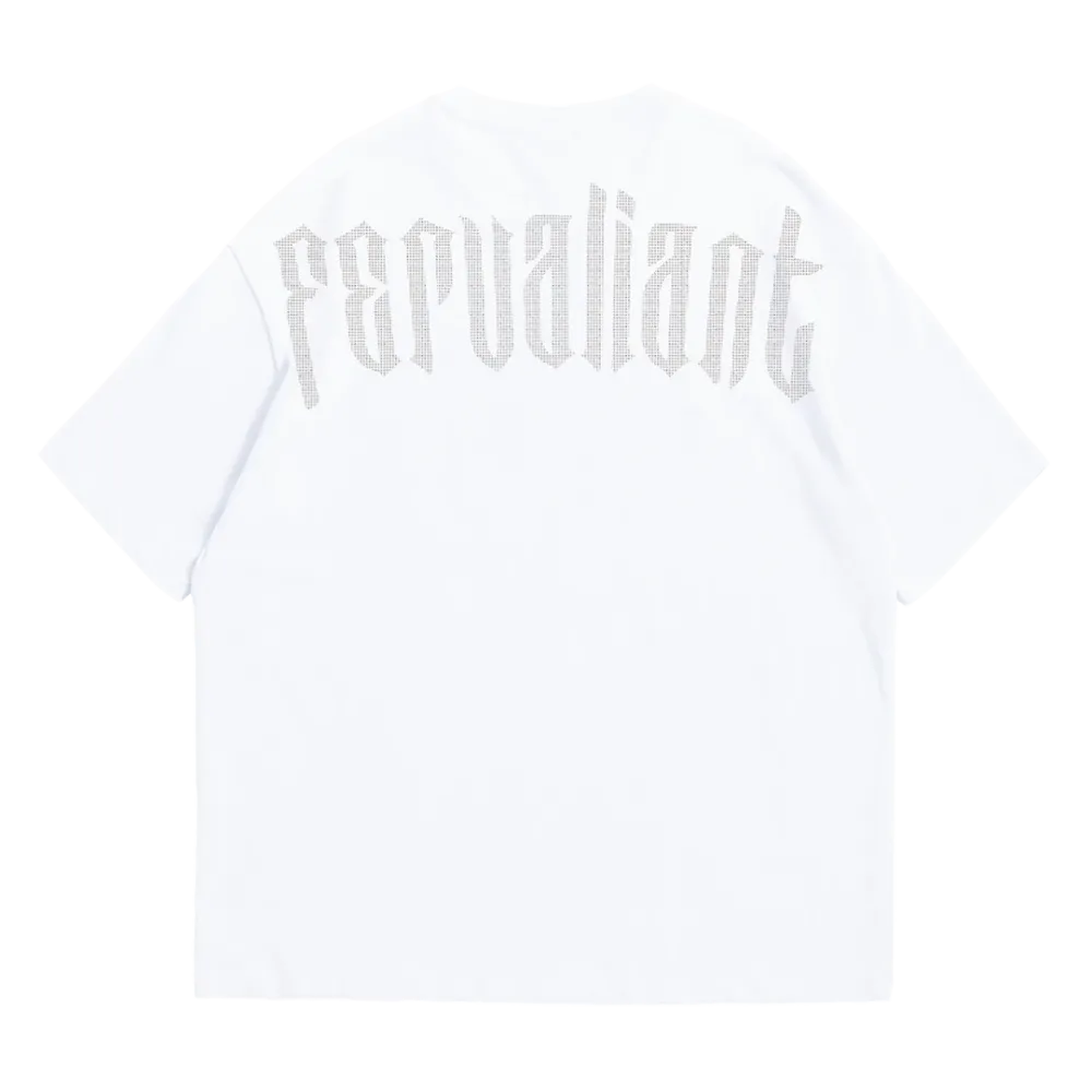 Fer Valiant Sırt Baskılı White Rhinestone T-shirt