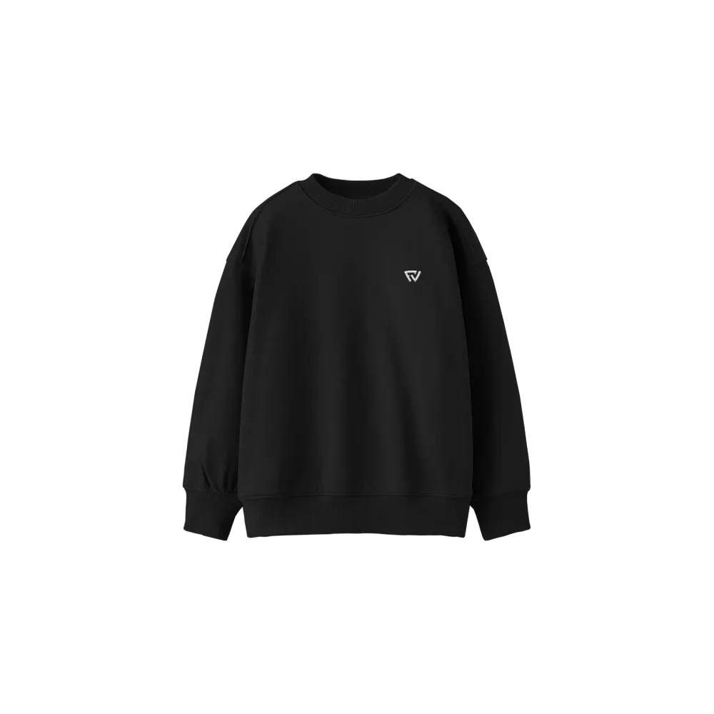 Basic Oversize Bisiklet Yaka Sweatshirt Siyah Basic Oversize Bisiklet Yaka Sweatshirt Siyah