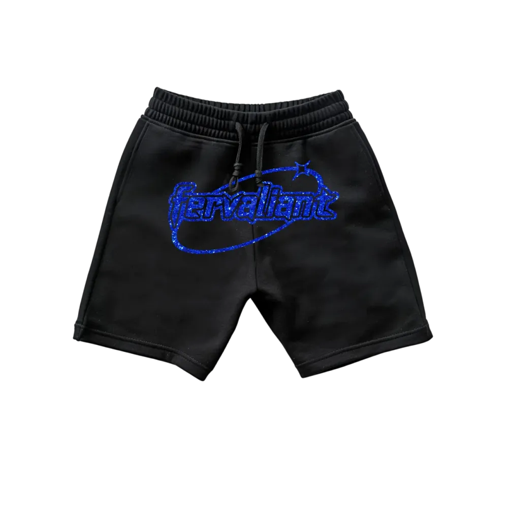 Ellipse Black Blue Glitter Oversize Unisex Short Ellipse Black Blue Glitter Oversize Unisex Short