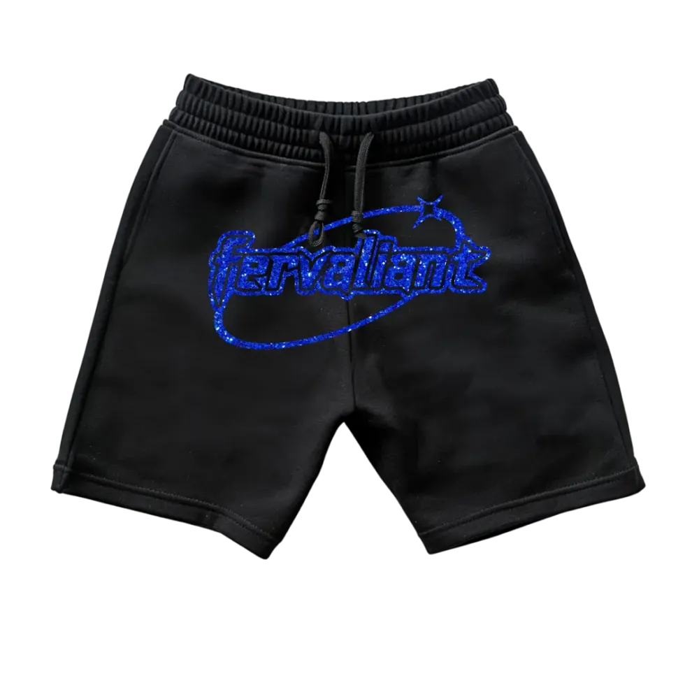 Ellipse Black Blue Glitter Oversize Unisex Short Ellipse Black Blue Glitter Oversize Unisex Short
