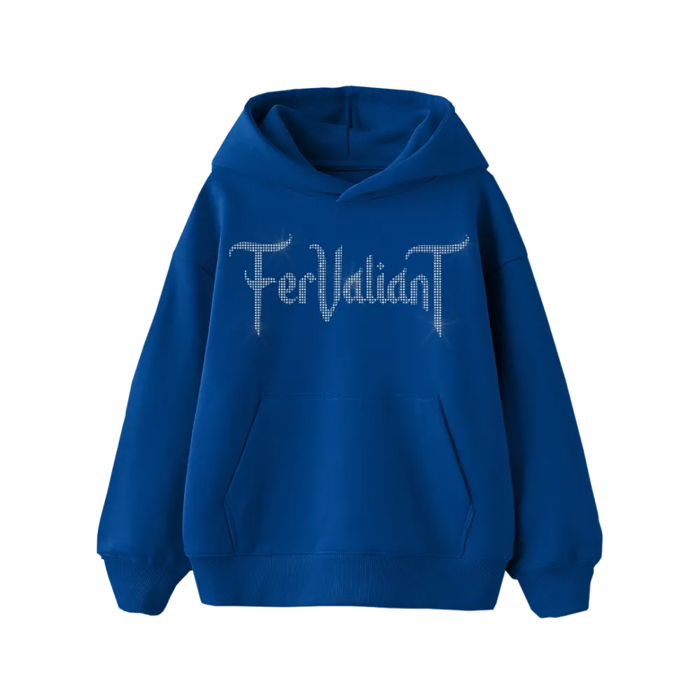 Spider Rhinestone Oversize Hoodie Mavi Spider Rhinestone Oversize Hoodie Mavi